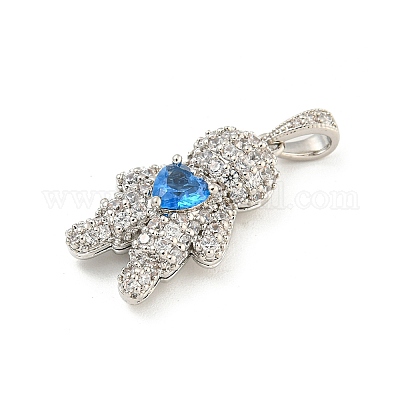 Подвески из латуни с покрытием из прозрачного кубического циркония KK-P277-38P-02-1