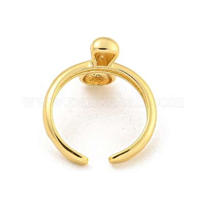 Латунные открытые манжеты с буквами для женщин RJEW-G313-01I-G-1