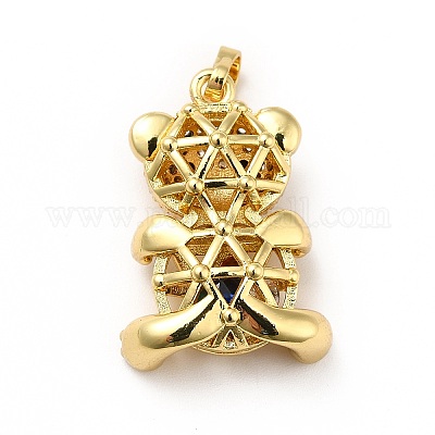 Латунные микро проложить кубического циркония подвески KK-H433-18G-1