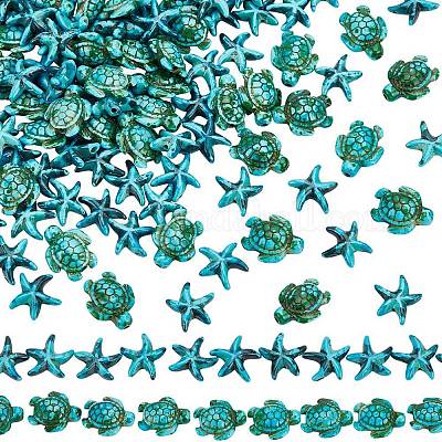 4 нити 2 стилей синтетические бирюзовые окрашенные нити G-AR0005-81-1