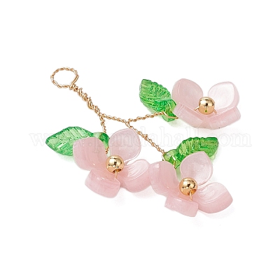 Пластик с подвесками из акрила и медной проволоки PALLOY-JF03601-04-1