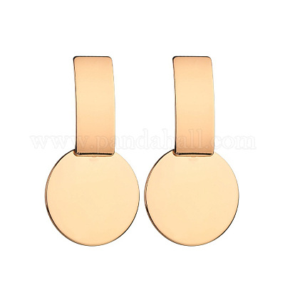 Прямоугольник с плоскими круглыми висячими серьгами-гвоздиками из сплава FS-WG163F2-01-1