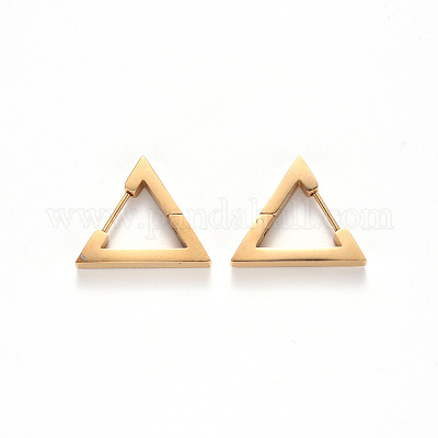 Серьги-кольца Huggie Hoop из нержавеющей стали 304 с вакуумным покрытием PVD STAS-S103-27G-1