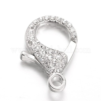 Застежки из сплава со стразами в виде когтей омара PALLOY-L166-01P-1