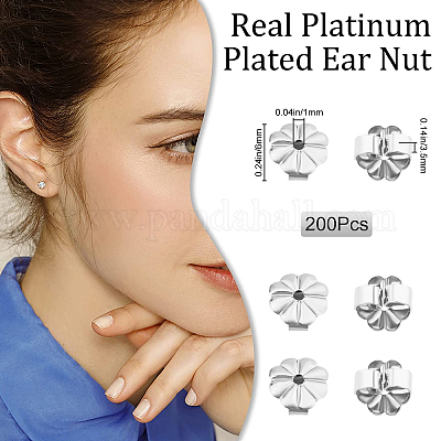 200pcs Transparent Plastic Round Disc With Silver Metal Earring