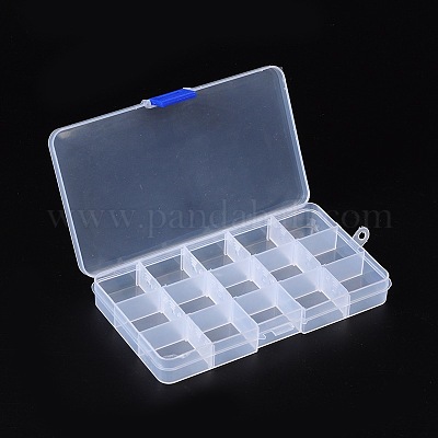 1 Plastic Bead Organizer Box, Adjustable Dividers, Sewing storage