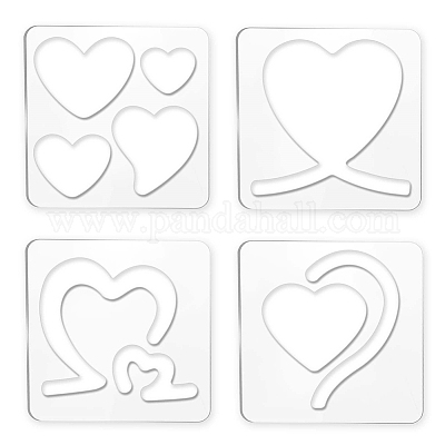 1pc Valentine's Day Love Heart Stencils for Painting Ruler Stencil