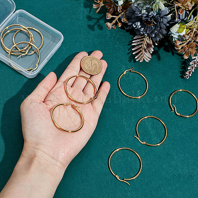 5 пара серег-колец из нержавеющей стали 304 EJEW-ME0001-09-1