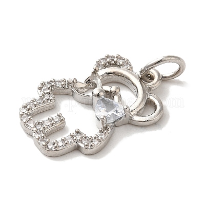 Латунные микро проложить кубического циркония подвески KK-C072-45P-1