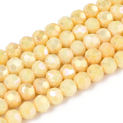 Антикоррозийные гальванические стеклянные бусины EGLA-T021-4mm-15-05-1