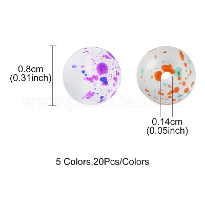 100шт 5 цвета стеклянные бусины GLAA-FS0001-41-1