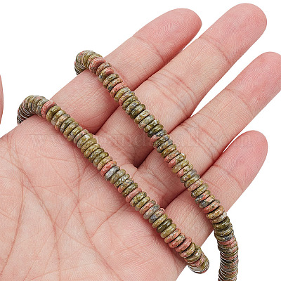 1 нить натуральных бусин из унакита G-ME0001-23-1