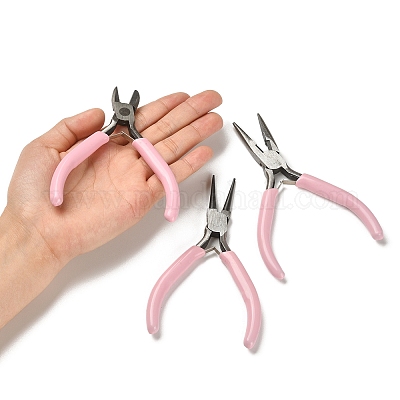 5 Pieces Jewelry Mini Pliers Tool Set Kit W/storage Case Round Chain Bent  Nose Cutter Crimper 