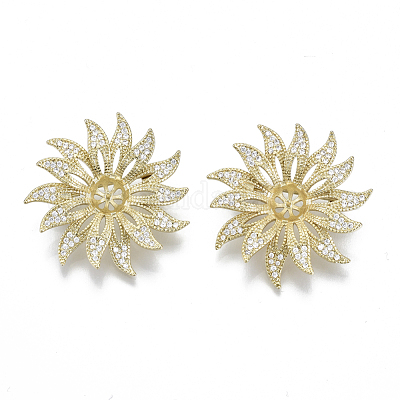 Брошь из латуни с прозрачным кубическим цирконием KK-N232-81-NF-1