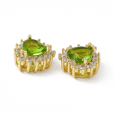 Стойки обшивки латунь микро проложить кубического циркония бусы KK-C007-12G-03-1