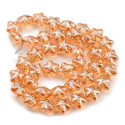 Нити прозрачных стеклянных бусин с жемчужным блеском EGLA-G037-07A-PL02-1