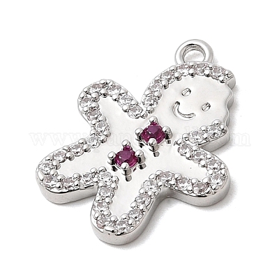 Рождественские латунные подвески с микропаве из фианита KK-L258-04P-D01-1