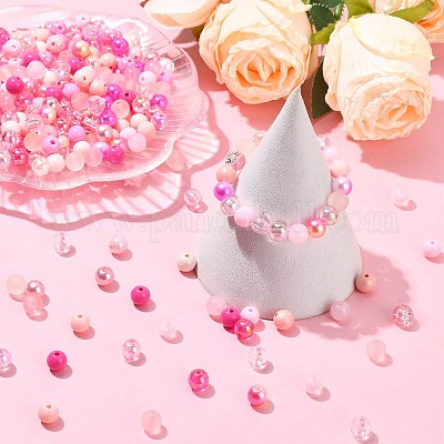 Наборы для изготовления ожерелий и браслетов из розовой серии своими руками DIY-CJ0001-76-1