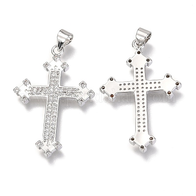 Латунные микропаве прозрачные подвески с фианитом ZIRC-O038-07P-1