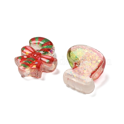Рождественские прозрачные смоляные кабошоны CRES-I045-05-1