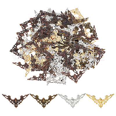 120 шт. 4-х цветные железные филигранные соединители FIND-PH0007-51-1