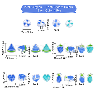 40шт 10 стильные прозрачные эмалевые акриловые бусины TACR-SC0001-09A-1