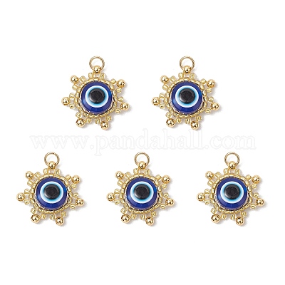 Подвески из стеклянных бусин в виде солнца с отпугивателем сглаза PALLOY-MZ00633-1