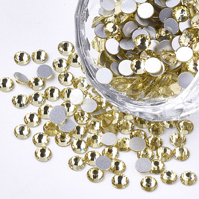 Acrylic Rhinestone, Gold Metallic, 5mm (SS20), Faceted Round