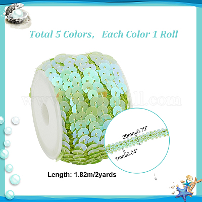 10 ярд двухцветных блестящих пластиковых эластичных бусин с пайетками OCOR-PH0002-15-1