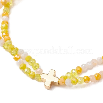 3 шт. многорядные браслеты из стеклянных бусин BJEW-JB12623-1