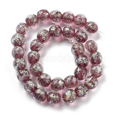 Нити стеклянных бусин из дихроичной фольги ручной работы DICH-U001-06F-1