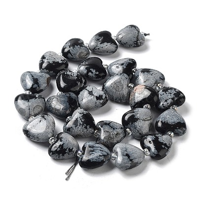 Природные снежинка обсидиан бисер нитей G-E614-A16-01-1