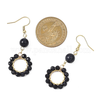 Круглые серьги-подвески из нержавеющей стали 304 EJEW-JE06786-02-1