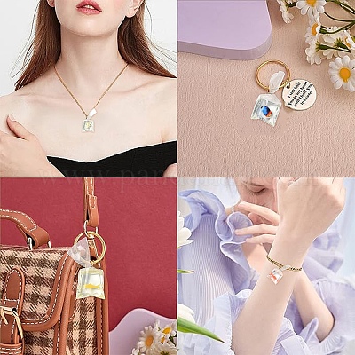 7 шт. подвески из смолы 7 стилей с железным соединительным кольцом RESI-YW0002-04-1