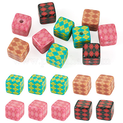 Печатные непрозрачные акриловые бусины&nbsp;MACR-TA0002-42-1