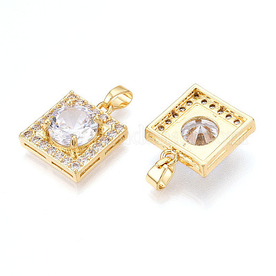 Латунные микро проложить кубического циркония подвески KK-N254-235G-1