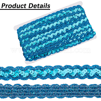 Блестящие кружевные ленты с пайетками из полиэстера OCOR-WH20007-15C-1