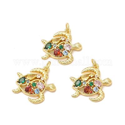 Подвески из экологически чистой латуни с микропаве из кубического циркония X-KK-A177-13G-1