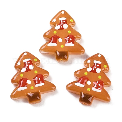 Бусины лэмпворк ручной работы новогодняя тема LAMP-I027-07C-1