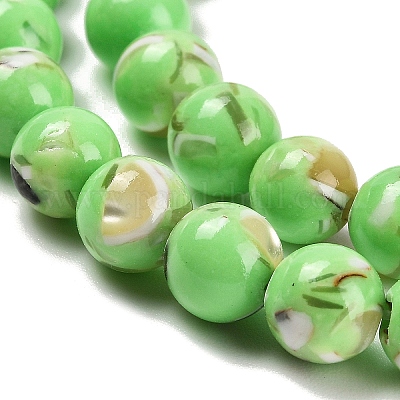 Собранные нити бусин из синтетического камня и ракушек трохус G-B128-08B-07-1