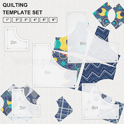 2~6-дюймовые прозрачные акриловые шаблоны для квилтинга DIY-WH0381-001-1