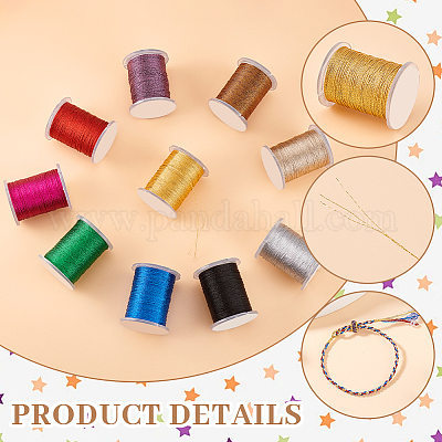 10 рулон 10-х цветного вощеного нейлонового шнура DIY-WH0656-17A-1