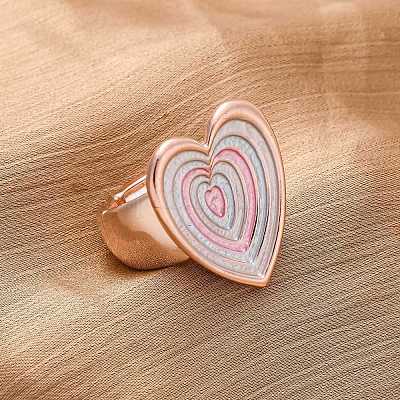 Кольца из цинкового сплава и эмали для женщин RJEW-M101-01D-G-1