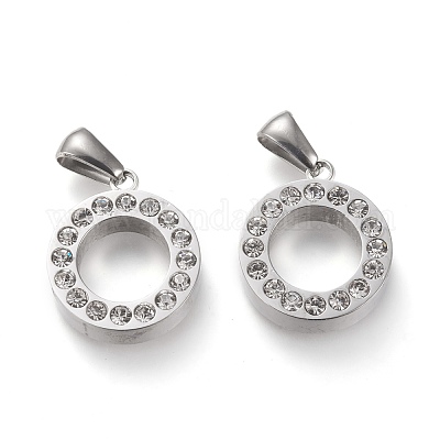 Подвески из нержавеющей стали 304 со стразами STAS-F253-16P-1