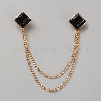 Значки на лацкан с эмалью в виде ромба&nbsp;JEWB-WH20006-16G-01-1