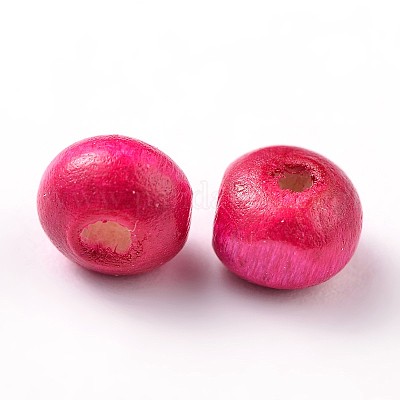 Крашеные натуральные деревянные бусины&nbsp;WOOD-Q006-6mm-11-LF-1