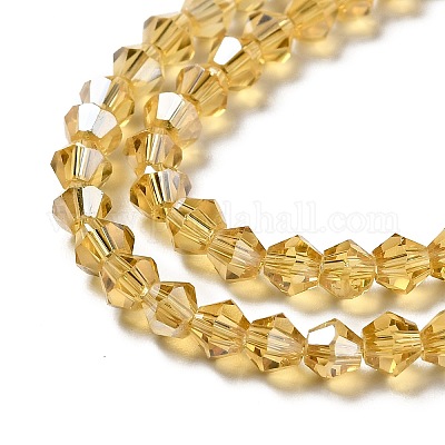 Прозрачные стеклянные бусины гальваническим пряди EGLA-S056-4mm-20-1