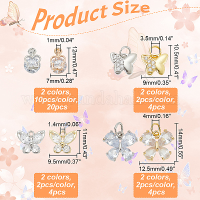 Подвески из сплава и латуни с кубическим цирконием ZIRC-AR0001-26-1