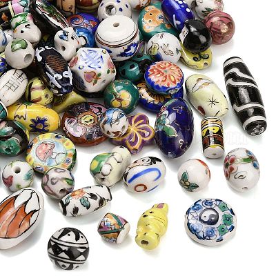 Фарфоровые бусины ручной работы PORC-Z008-03-1