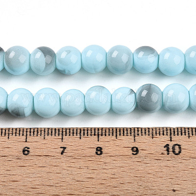 Выпечка окрашенные стеклянные бусины пряди DGLA-N013-8mm-03-1